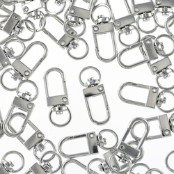 ナスカン シルバー 60個 33mm 薄型 フック 回転カン 付き キーホルダー