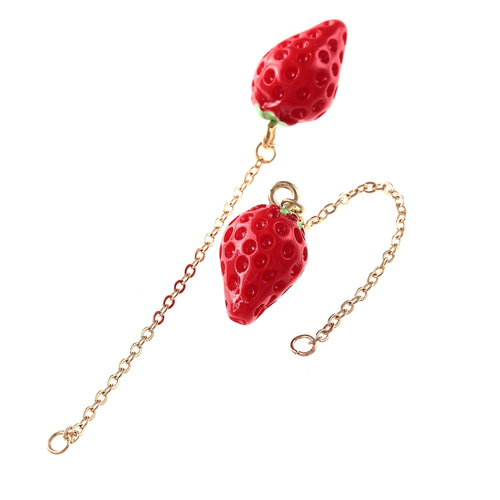 チャーム いちご チェーン カン付き 20個 全長65～70mm イチゴ