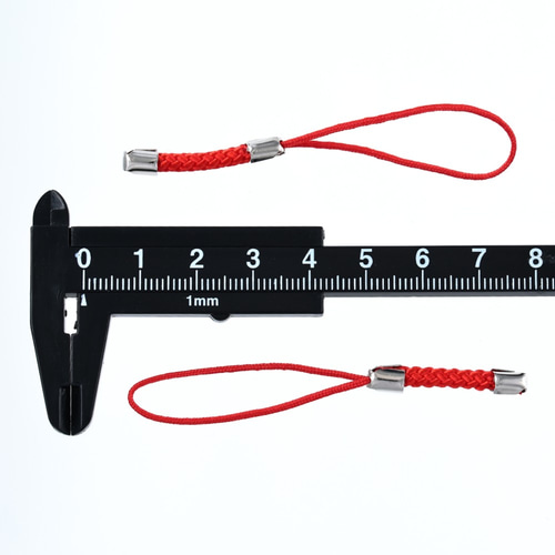 ストラップの紐 赤 ストラップ パーツ 紐 金具 95本 セット 通し穴有り 根付紐 赤