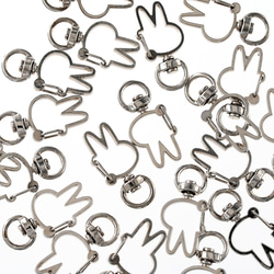 キーホルダー　パーツ　シルバー　うさぎ　20個　ナスカン　金具　ウサギ　アクセサリー　ハンドメイド　手芸 AP2757 1枚目の画像
