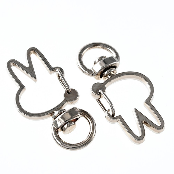 キーホルダー　パーツ　シルバー　うさぎ　20個　ナスカン　金具　ウサギ　アクセサリー　ハンドメイド　手芸 AP2757 3枚目の画像