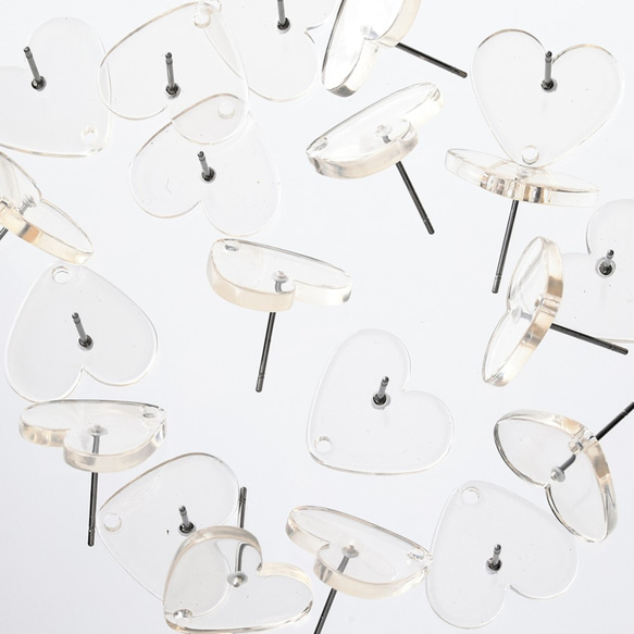 ピアス パーツ ハート 20個 クリア 透明 通し穴有 アクセサリー ハンドメイド 手芸 AP2770 その他素材 soncunx 通販 ...