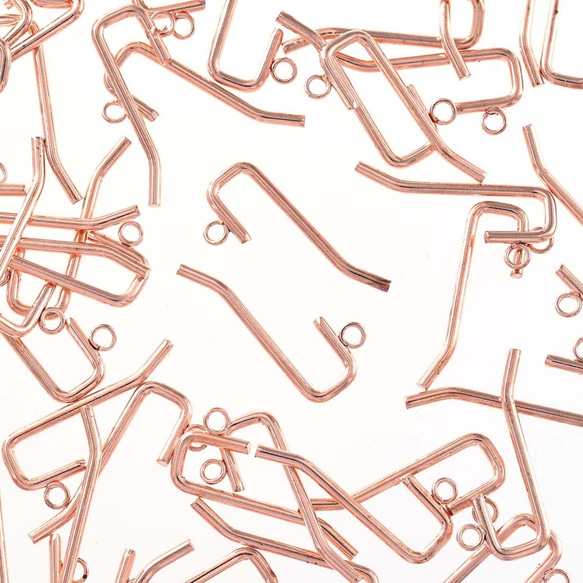 ポニーフック　パーツ　金具　ピンクゴールド　カン付き　50個　ピン　ヘアアクセサリー　手芸　ハンドメイド AP2822 1枚目の画像