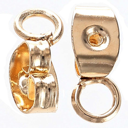 ピアスキャッチ　カン付き　ゴールド　40個　KC金　おしゃれ　アクセサリー　パーツ　ハンドメイド　金具　AP2829 3枚目の画像