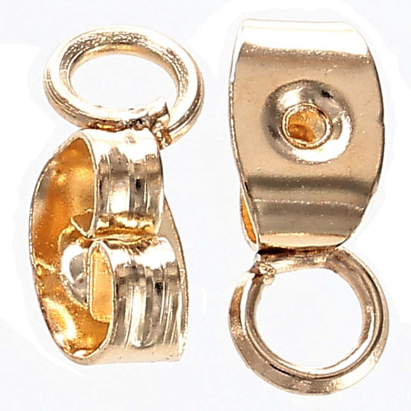 ピアスキャッチ　カン付き　ゴールド　40個　KC金　おしゃれ　アクセサリー　パーツ　ハンドメイド　金具　AP2829 3枚目の画像