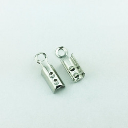 送料無料　カシメ　紐留め　150個　幅3mm　シルバー　銀色　アクセサリー パーツ ヒモ留め 留め具　（AP0094） 3枚目の画像