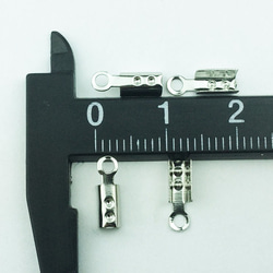 送料無料　カシメ　紐留め　150個　幅3mm　シルバー　銀色　アクセサリー パーツ ヒモ留め 留め具　（AP0094） 5枚目の画像