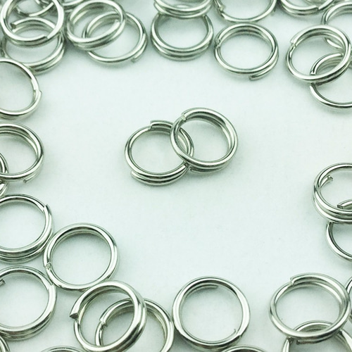 送料無料 二重 丸カン 6mm 100個 シルバー 銀色 アクセサリー リング