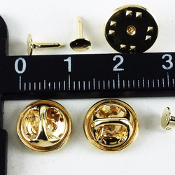 送料無料　蝶 タック　ゴールド　100個　キャッチ　付き　ピンズ　タックピン　ピンバッジ　ブローチ　留め具　AP0164 5枚目の画像