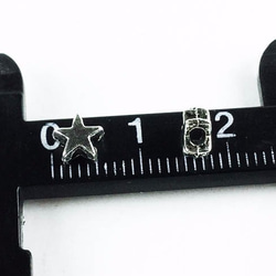 送料無料　ロンデル　5mm　100個　シルバー　星 型　アクセサリー チャーム パーツ　スター　金属パーツ AP0217 5枚目の画像