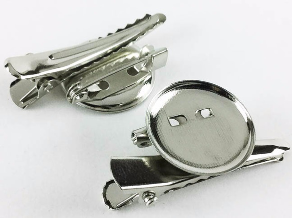 送料無料　コサージュ　金具　ベース カップ19mm　20個　コサージュ　ピン　クリップ　ブローチ　パーツ　AP0252 3枚目の画像
