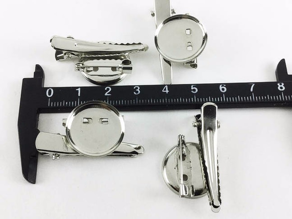 送料無料　コサージュ　金具　ベース カップ19mm　20個　コサージュ　ピン　クリップ　ブローチ　パーツ　AP0252 4枚目の画像