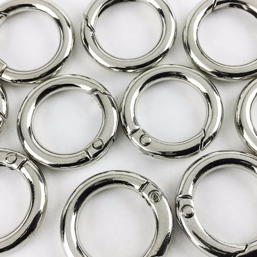 送料無料 カラビナ 丸 シルバー 10個 24mm アクセサリー キーホルダー