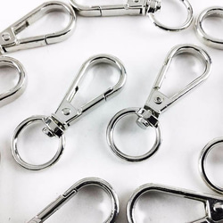 送料無料 ナスカン 大きめ シルバー 48mm 10個 銀 回転 フック