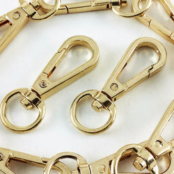 送料無料 ナスカン 大きめ ゴールド 48mm 10個 金 回転 フック