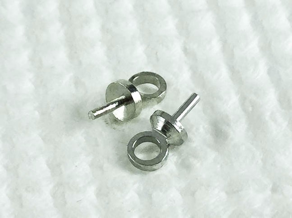 送料無料　ヒートン　キャップ　シルバー　100個　全長約6.5mm　アクセサリー パーツ　チャーム 金具　AP0324 2枚目の画像