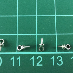 送料無料　ヒートン　キャップ　シルバー　100個　全長約6.5mm　アクセサリー パーツ　チャーム 金具　AP0324 6枚目の画像