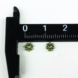 送料無料　ロンデル　金古美　100個　約4.5mm　スペーサー　チャーム　雪の結晶　アクセサリー　パーツ　AP0335 3枚目の画像