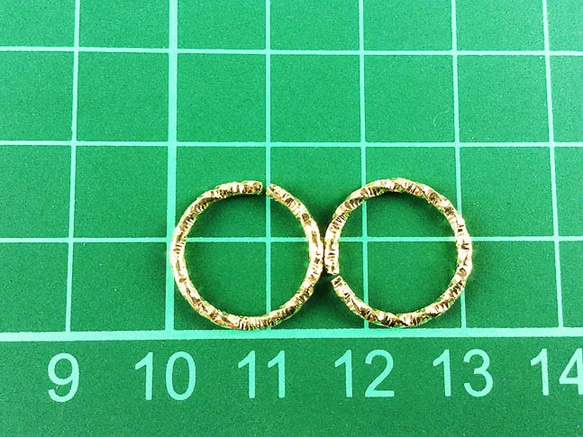 送料無料　デザイン 丸カン　ゴールド　100個　15mm　KC金　丸カン　丸環　チャーム レジン ピアス AP0338 6枚目の画像