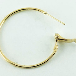 送料無料　フープピアス　パーツ　ゴールド　KC金　20個　10ﾍﾟｱ　輪サイズ30mm　バネ式　ピアス　（AP0352） 3枚目の画像