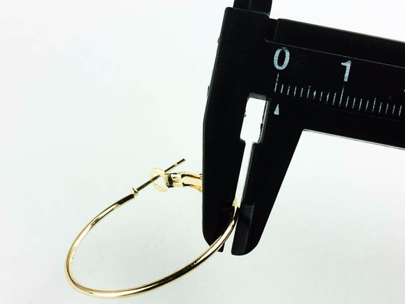 送料無料　フープピアス　パーツ　ゴールド　KC金　20個　10ﾍﾟｱ　輪サイズ30mm　バネ式　ピアス　（AP0352） 5枚目の画像