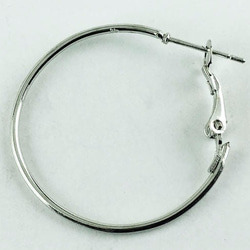 送料無料　フープピアス　パーツ　シルバー　銀色　20個　10ﾍﾟｱ　輪サイズ30mm　バネ式　ピアス　金具　AP0353 2枚目の画像
