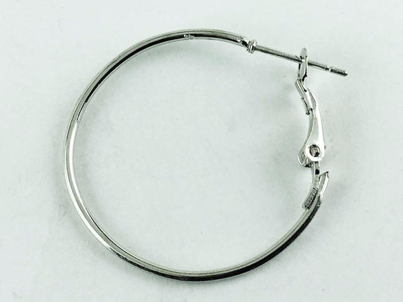 送料無料　フープピアス　パーツ　シルバー　銀色　20個　10ﾍﾟｱ　輪サイズ30mm　バネ式　ピアス　金具　AP0353 2枚目の画像