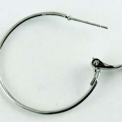 送料無料　フープピアス　パーツ　シルバー　銀色　20個　10ﾍﾟｱ　輪サイズ30mm　バネ式　ピアス　金具　AP0353 3枚目の画像