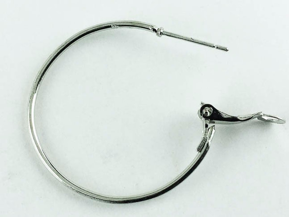 送料無料　フープピアス　パーツ　シルバー　銀色　20個　10ﾍﾟｱ　輪サイズ30mm　バネ式　ピアス　金具　AP0353 3枚目の画像
