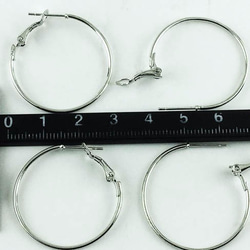 送料無料　フープピアス　パーツ　シルバー　銀色　20個　10ﾍﾟｱ　輪サイズ30mm　バネ式　ピアス　金具　AP0353 4枚目の画像