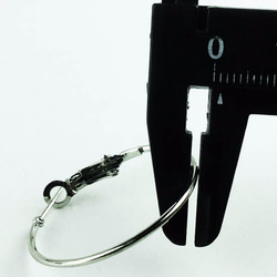 送料無料　フープピアス　パーツ　シルバー　銀色　20個　10ﾍﾟｱ　輪サイズ30mm　バネ式　ピアス　金具　AP0353 5枚目の画像