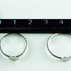 送料無料　リング パーツ　指輪　6mm台座付き　シルバー　銀色　50個　サイズフリー　アクセサリー （AP0357） 4枚目の画像