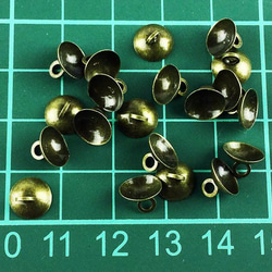 送料無料　ガラスドーム　キャップ　8mm　金古美　20個　カン付き　金具　ハンドメイドパーツ　 （AP0390） 7枚目の画像