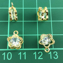送料無料　チャーム　50個　ゴールド　フラワー　アクセサリーパーツ　花　ネックレス　ピアス　イヤリング　AP0257 4枚目の画像