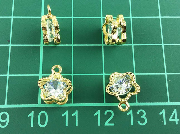 送料無料　チャーム　50個　ゴールド　フラワー　アクセサリーパーツ　花　ネックレス　ピアス　イヤリング　AP0257 4枚目の画像