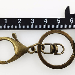 送料無料　完成品　ナスカン　金古美　10個　二重 リング　回転 フック　付 アクセ キーホルダー パーツ AP0436 3枚目の画像