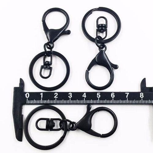 ナスカン ブラック 黒 10個 完成品 二重リング キーリング