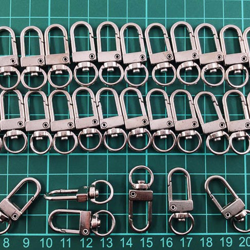 シルバー　ナスカン　925 丸カン　クリップ　キーホルダー 送料無料 ナスカン シルバー 30個 薄型 回転フック アクセサリー