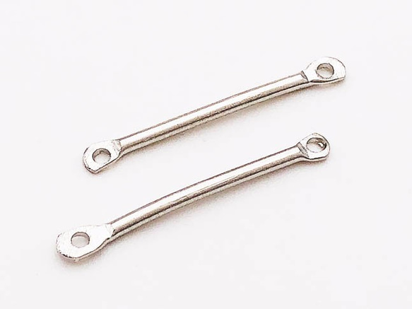 送料無料　メタルスティック　20mm　100個　両カン付き　シルバー　チャーム　ピアス　イヤリング　パーツ　AP0498 2枚目の画像