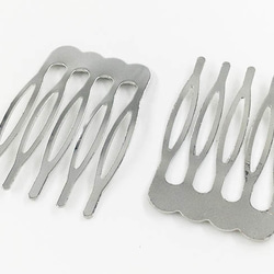 送料無料 ヘアコーム パーツ 5本足 20個 金古美 アンティークゴールド