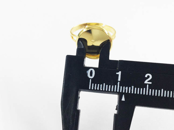 送料無料　リング パーツ　指輪　ミール皿 12mm 台座 付き　ゴールド　20個　アクセサリー パーツ　AP0699 5枚目の画像