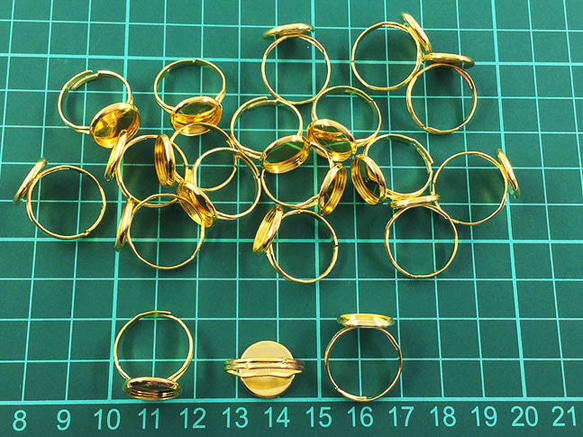 送料無料　リング パーツ　指輪　ミール皿 12mm 台座 付き　ゴールド　20個　アクセサリー パーツ　AP0699 7枚目の画像