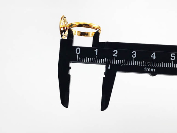 送料無料　指輪　パーツ　シャワー台　台座　シャワー金具　付き　ゴールド　20個　リングパーツ　（AP0792） 5枚目の画像