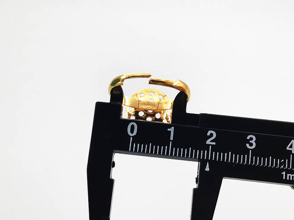 送料無料　指輪　パーツ　シャワー台　台座　シャワー金具　付き　ゴールド　20個　リングパーツ　（AP0792） 7枚目の画像