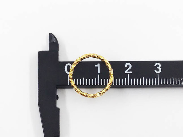 送料無料　デザイン丸カン　ゴールド　15mm　100個　イエローゴールド系　アクセサリー　パーツ　金具　（AP0882） 6枚目の画像
