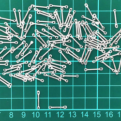 送料無料　メタルスティック　両カン付き　15mm　シルバー　100個　チャーム　パーツ　アクセ 金具　AP0894 6枚目の画像