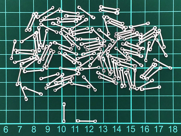 送料無料　メタルスティック　両カン付き　15mm　シルバー　白銀　100個　チャーム　パーツ  金具　AP0895 6枚目の画像