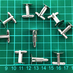 送料無料　カフスボタン　パーツ　10個　平台座　15mm　台座付　カフリンクス　パーツ　セッティング　台座　AP0923 7枚目の画像