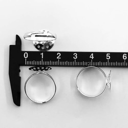 送料無料　リングパーツ　指輪　パーツ　セッティング台座　シャワー台座付き　20個　シルバー　白銀　 AP0925 6枚目の画像