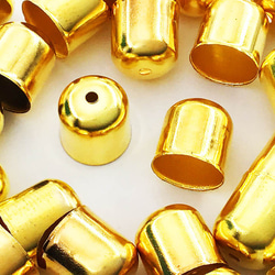 送料無料　カツラ　ゴールド　30個　10x10　カン無し　エンドパーツ　留め具　紐留め　金具　AP0968 1枚目の画像